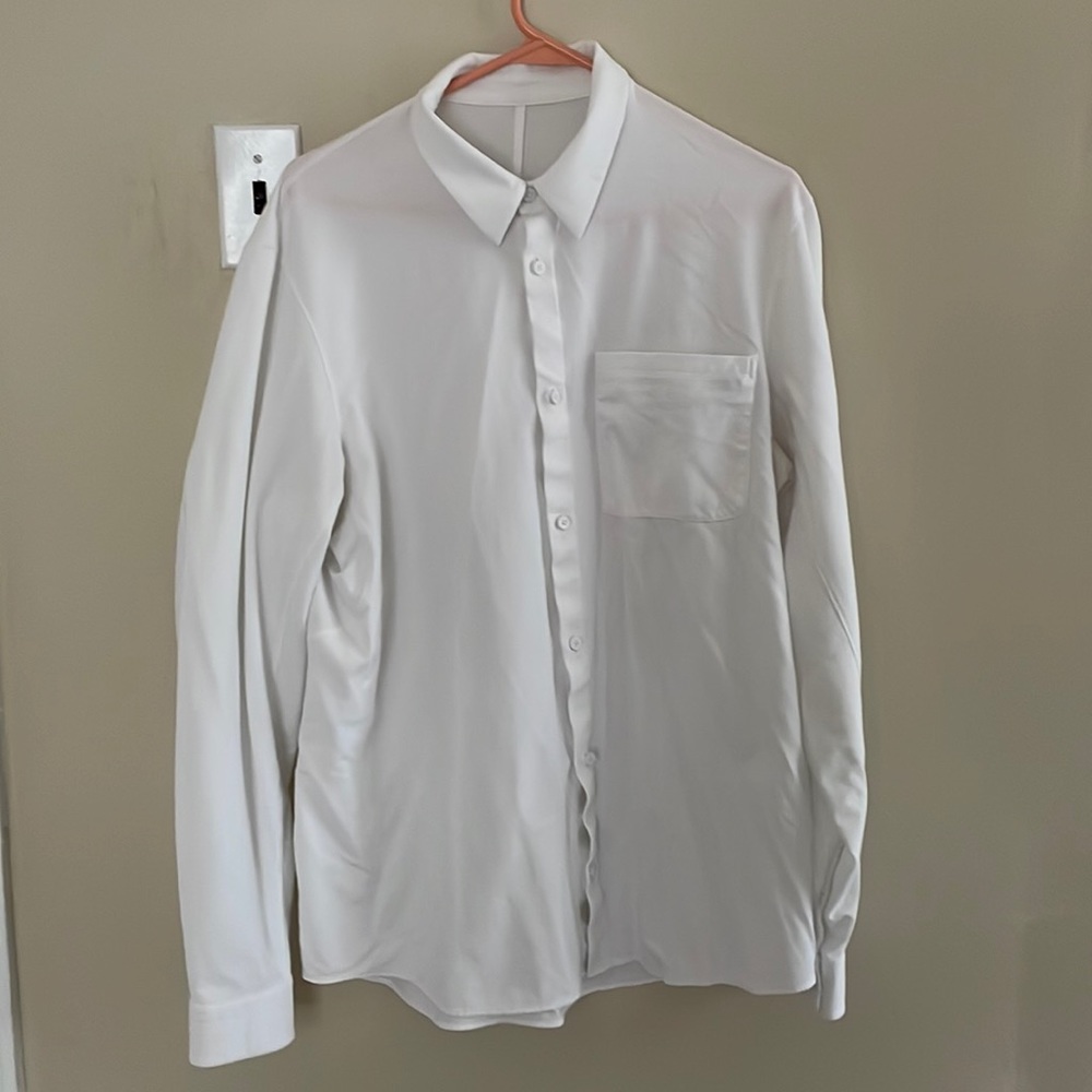White lululemon button down. Worn 2 times.